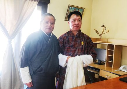 Dr. Rinzin Rinzin with the Chairperson of BTI